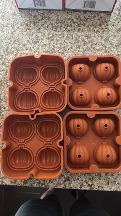 Pumpkin shape ice cube trays