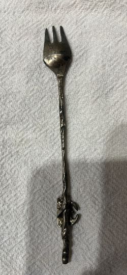Vintage ornate silver mini fork