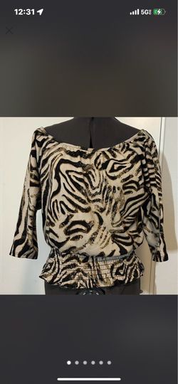 Y2K Slinky Zebra Top