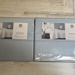 Two Supima Queen Extra Sized Flat Sheets.