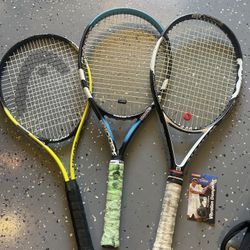 Set Of 3 Tennis Rackets Head, Wilson And Babolat