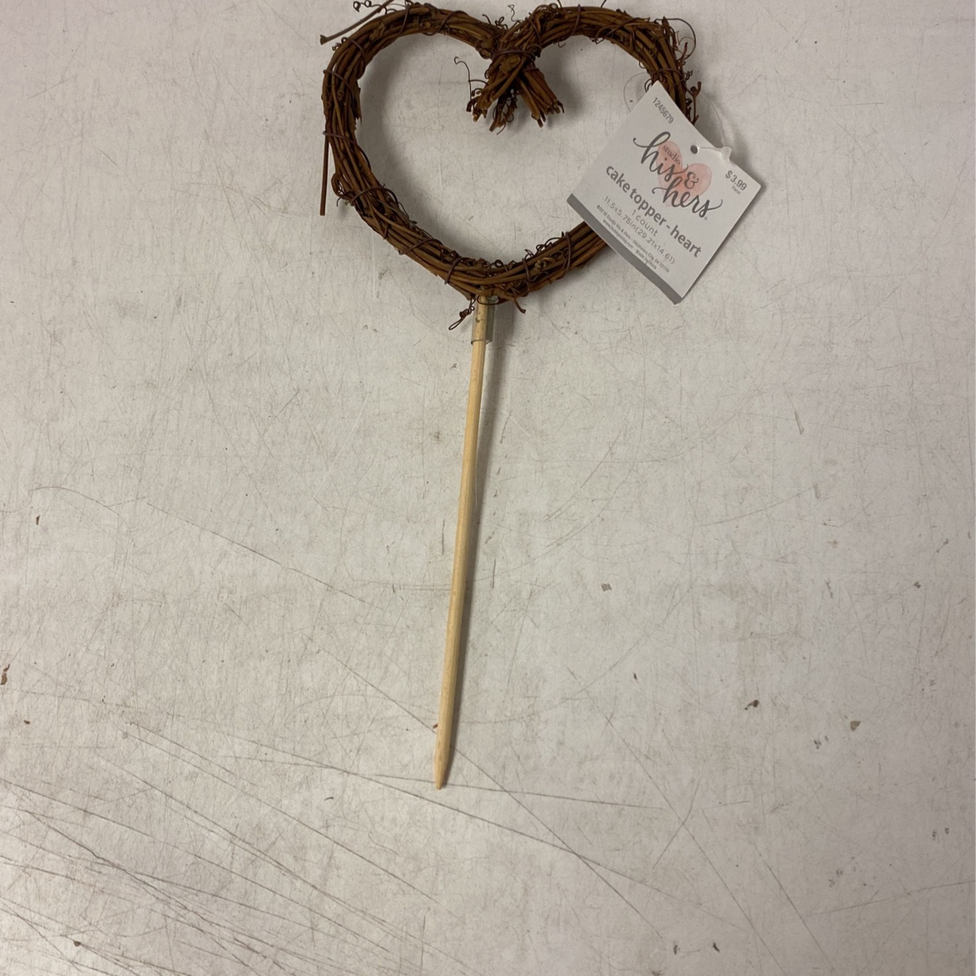 his and hers cake topper - heart, 11.5x5.75in, 1245679, open box