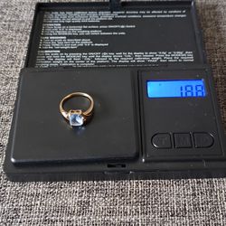 Vintage 1940s Swiss Blue Topaz Ring