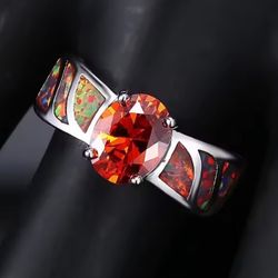 New Fire Opal Ring Size 9