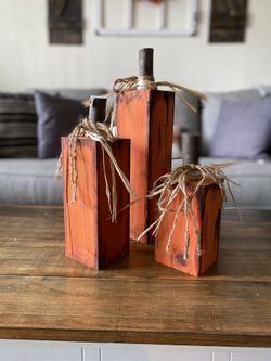 Hand made pumpkin set decorations