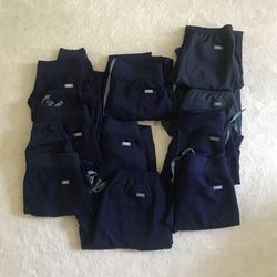 FIGS Nursing Pants XS Petite (7 Pairs) Blue FIGS