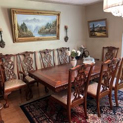 Real wood, China and table and chairs