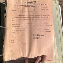 Carter Carburetor Corporation, St. Louis Usa, Mechanics, Master Price Parts List