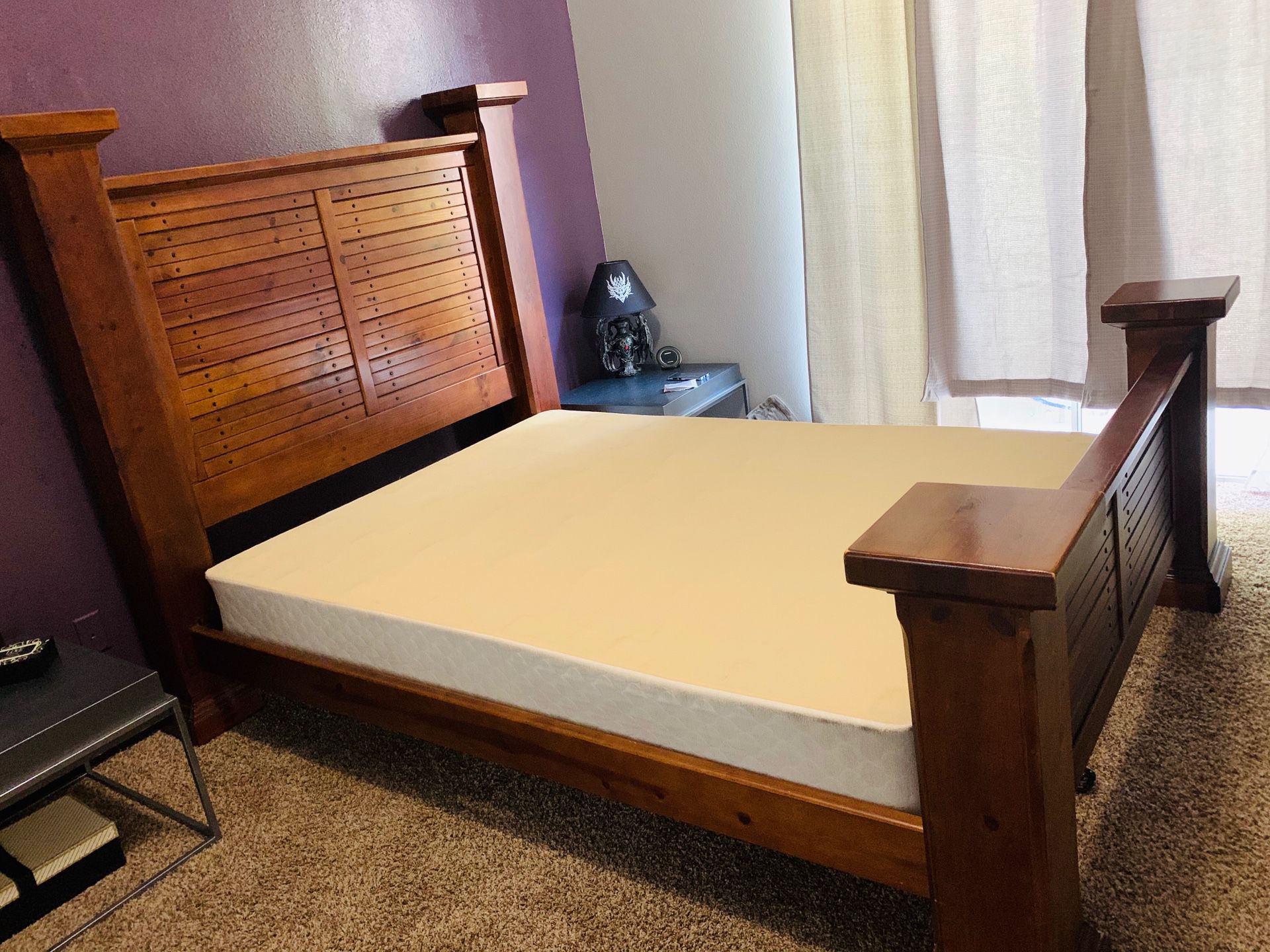 **need to sell asap** Solid wood queen bed