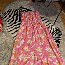 Pink Strapless Sundress Size Small