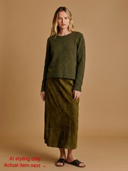J. Crew TEDDIE Olive Green

Off-the-Shoulder Sweater - Cotton/

Wool