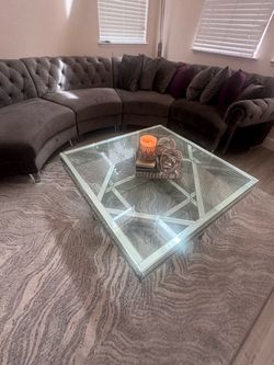 Living room couch set with tables