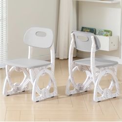 Adjustable Kids Chair – 3 Height Levels, Sturdy Indoor Children’s Chair (Grey)