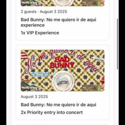 2 Tickets For Bad Bunny 
