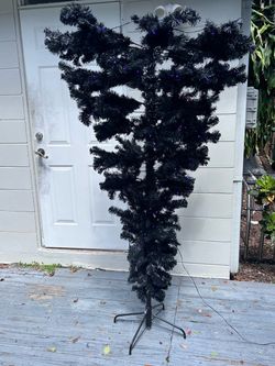 Inverted Upside-down Black Halloween Christmas Tree Black Lights Ornaments