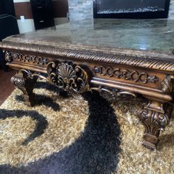 Solid Wood Marble Table