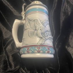 Vintage Mini beer Stein.  Avon 1990 Endangered Species