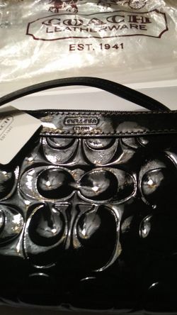 Coach evening patent leather pocketbook