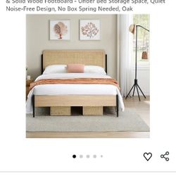 Queen size rattan bed frame