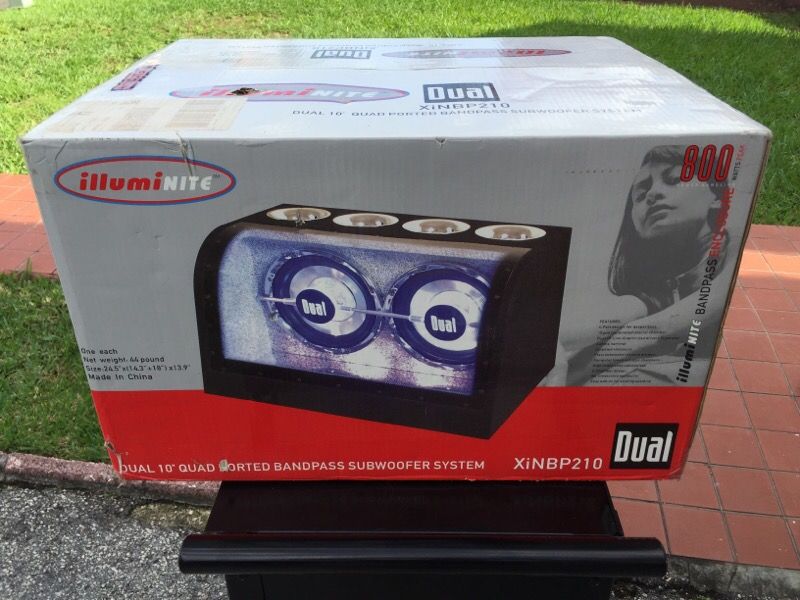 Dual Electronics illuminite Dual 10" Subwoofer Quad Ported XiNBP210