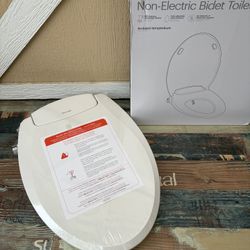 Brondell Bidet Toilet Seat Non-Electric Swash Ecoseat, Fits Elongated Toilets, White - Dual Nozzle System, Ambient Water Temperature - Bidet with Easy