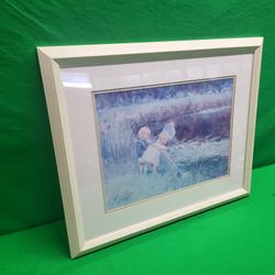 Boy and girl with net painting