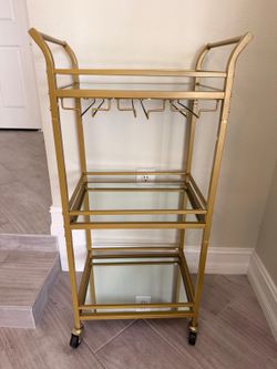 Small Bar Cart Gold