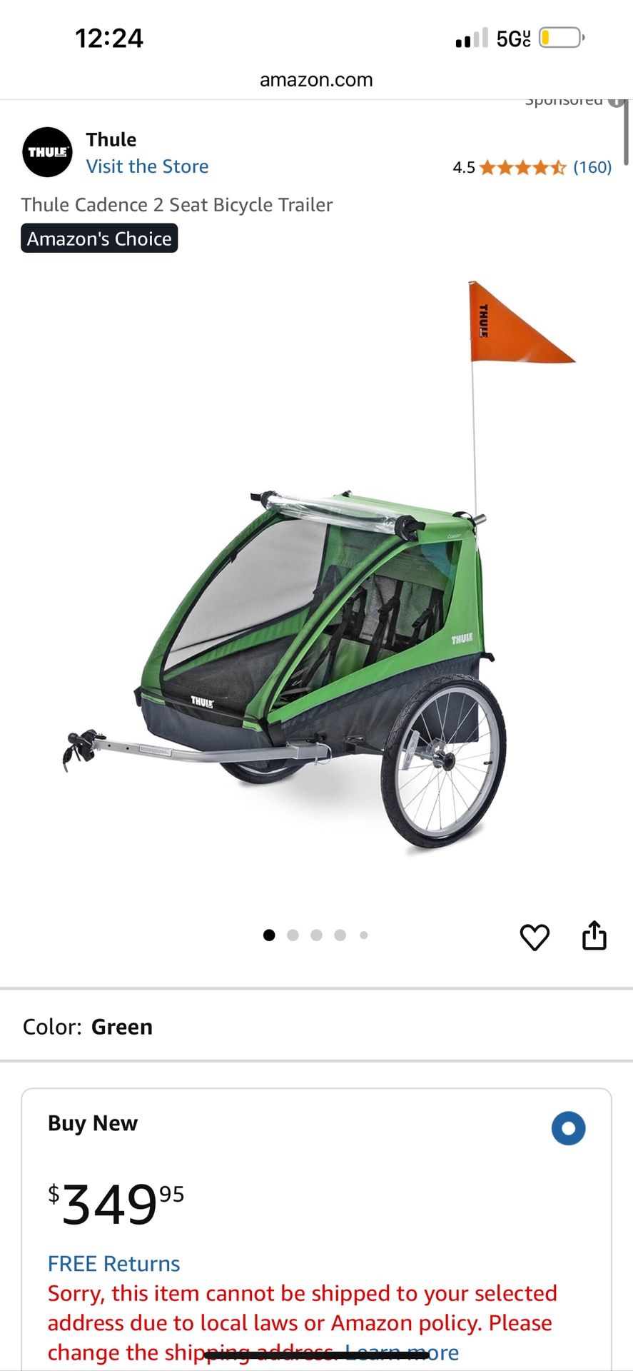Thule Cadence 2 Seat Bicycle Trailer