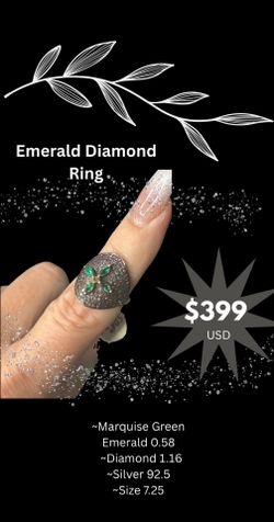 Beautiful marquise Emerald & Diamond Ring