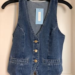 XS Denim Vest - Never Worn With Tags On! 