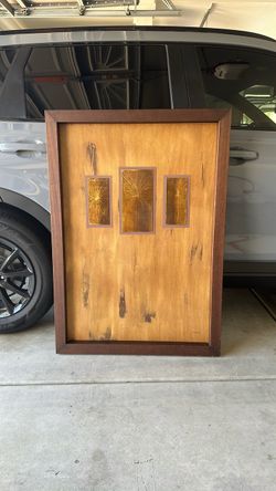 Large Framed Wood Panel Wall Art