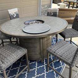 Brand New Fire Pit Dinning Table With Chairs 