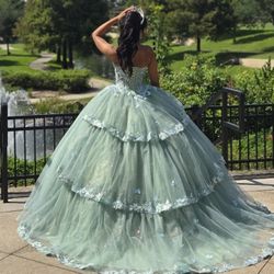 Sage Green Quinceañera Dress, Size 2