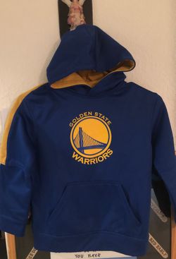Slightly used Warriors Jacket for boys size Small 5/7.