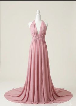 Pink Open Back Gown