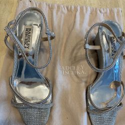 Badgley Mishka Wedge glitter shoes size 6