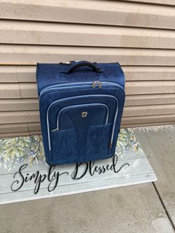 Blue Softside Rolling Carry-On Luggage