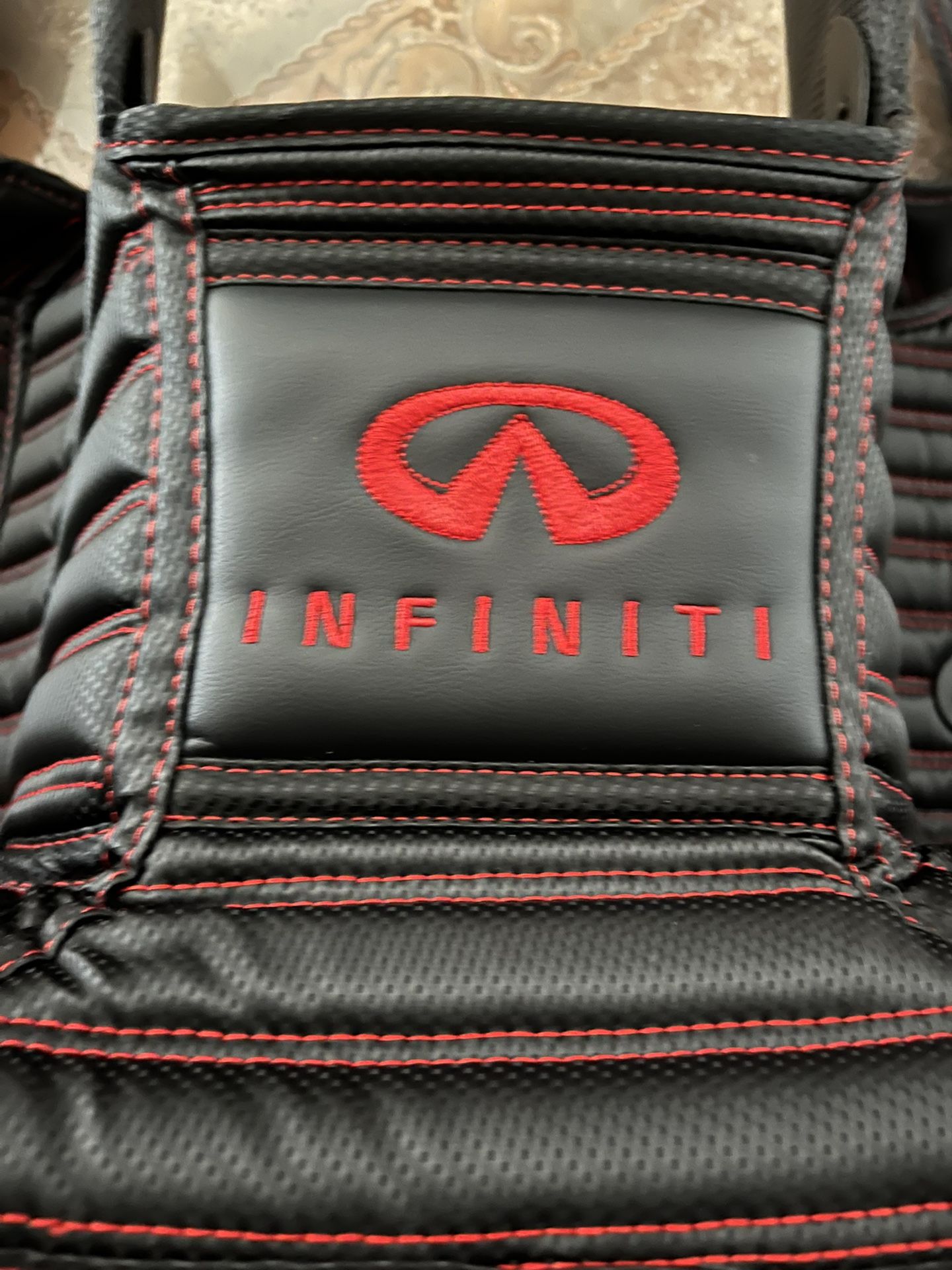 F1 Custom Made Red And Black Stitching Infiniti Q50 Floor Mats 