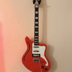 D’Angelico Premier Bedford SH Semi-Hollow Electric Guitar – Red – Excellent Condition