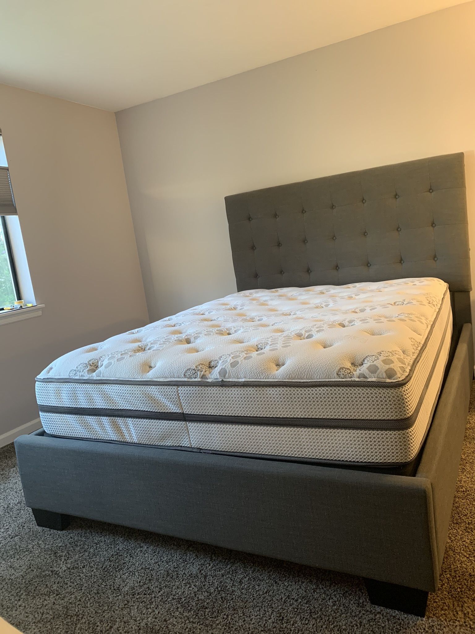 Queen Bed Frame and Mattress