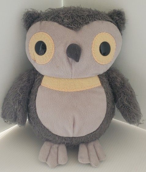 Kohls Cares Aesops Fable Owl Soft Plush 10" Stuffed Animal Gray Grey Bird Lovey