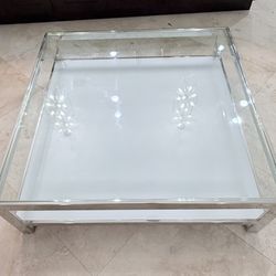 City Furniture Miami White Glass Square Coffee Table
