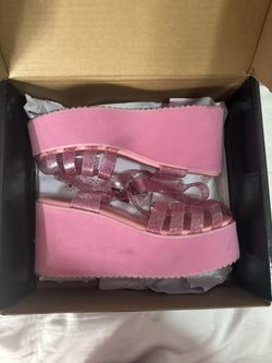 Dollskill Pink Jelly Platform Sandals