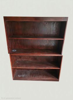 Wooden bookshelves