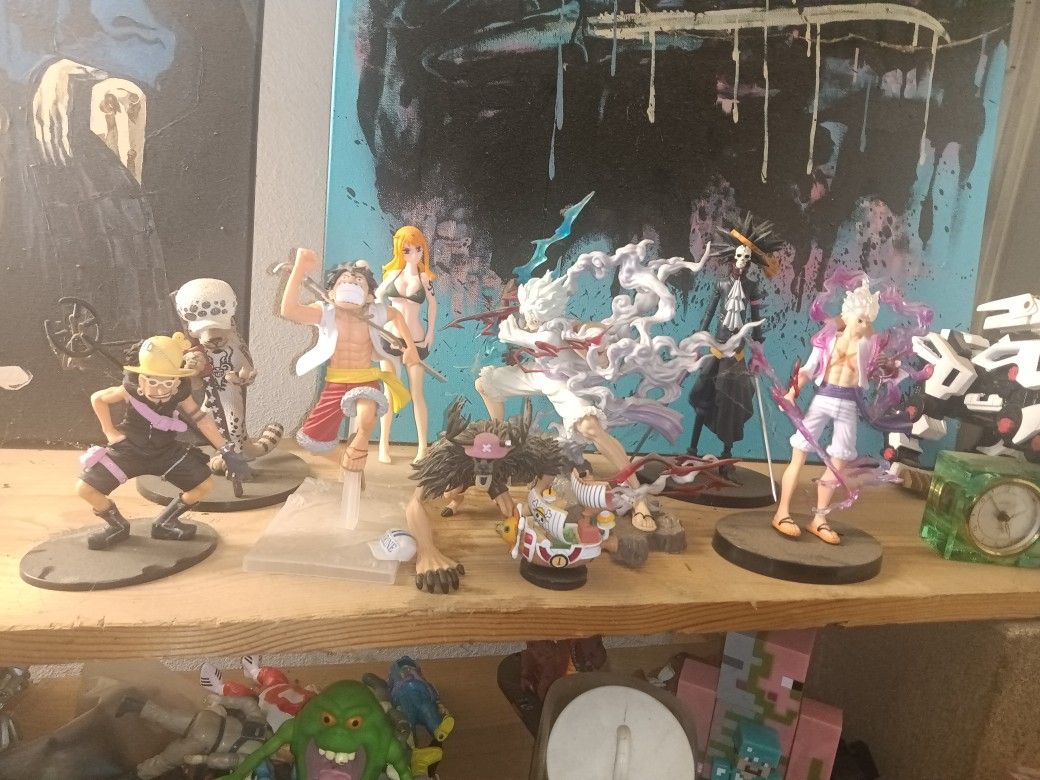 One Piece Luffy Nami Chopper Gear 5 Figures Statues Collectable Anime Obo