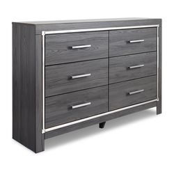 Ashley Lodanna 6 Drawer Dresser, Gray