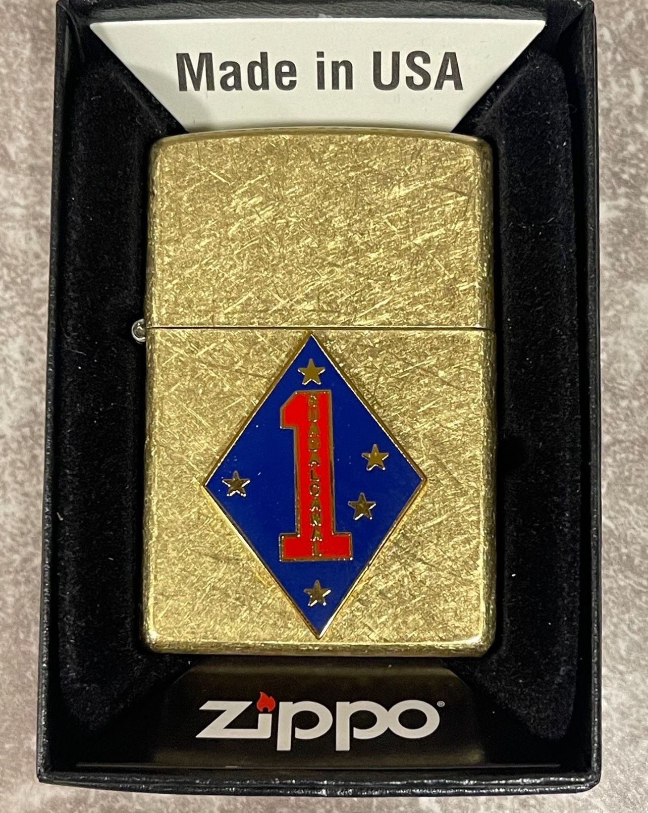 Zippo Marine 1st Division Guadacanal Brass Street Lighter