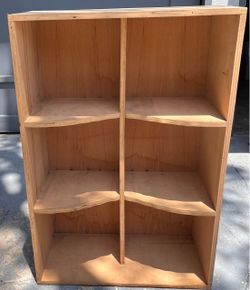 Wood Bookshelf 6-Cubby Storage Unit