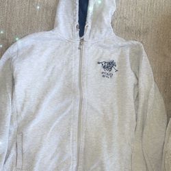 mens grey polo zip up hoody jacket (size XL)
