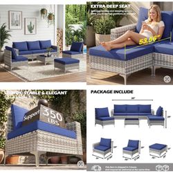 7 piece patio furniture set with cushions